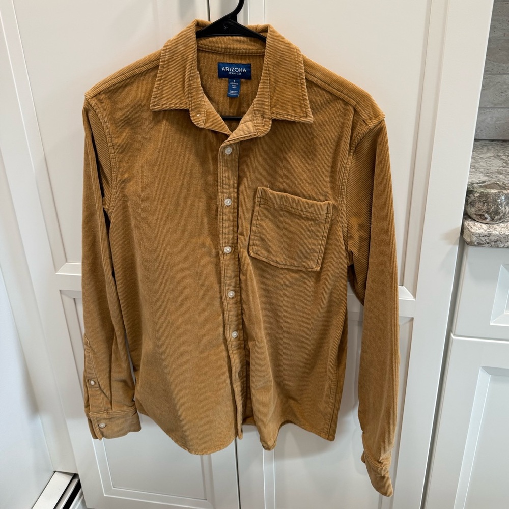 Arizona Jean Co tan corduroy button up shirt - Picture 3 of 4
